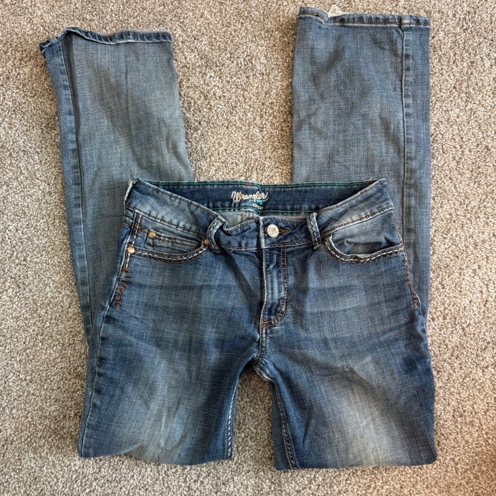 Western Y2K Cowgirl Wrangler Bootcut Jeans Blue 11/12x34